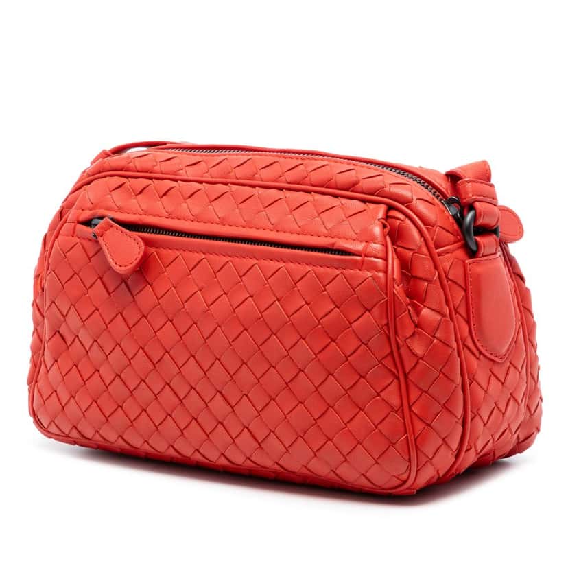 Bottega Veneta Nappa Intrecciato Crossbody Red Leather Very good condition - Back View