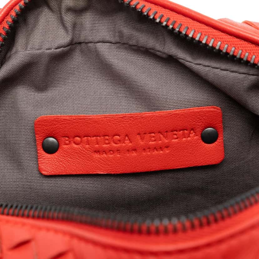 Bottega Veneta Nappa Intrecciato Crossbody Red Leather Very good condition - Box View