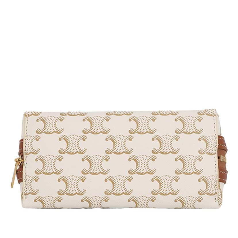 Celine Triomphe Coated Canvas Clutch On Chain White Very good condition - Inside View