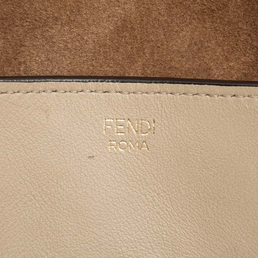 Fendi Vitello Grace and Suede Flip Satchel Beige Leather Very good condition - Box View