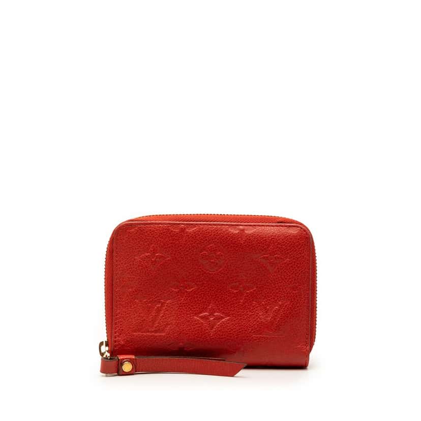 Louis Vuitton Monogram Empreinte Secret Compact Wallet Red Leather Very good condition - Front View