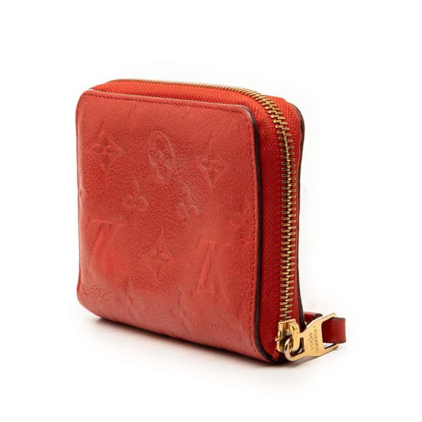 Louis Vuitton Monogram Empreinte Secret Compact Wallet Red Leather Very good condition - Back View