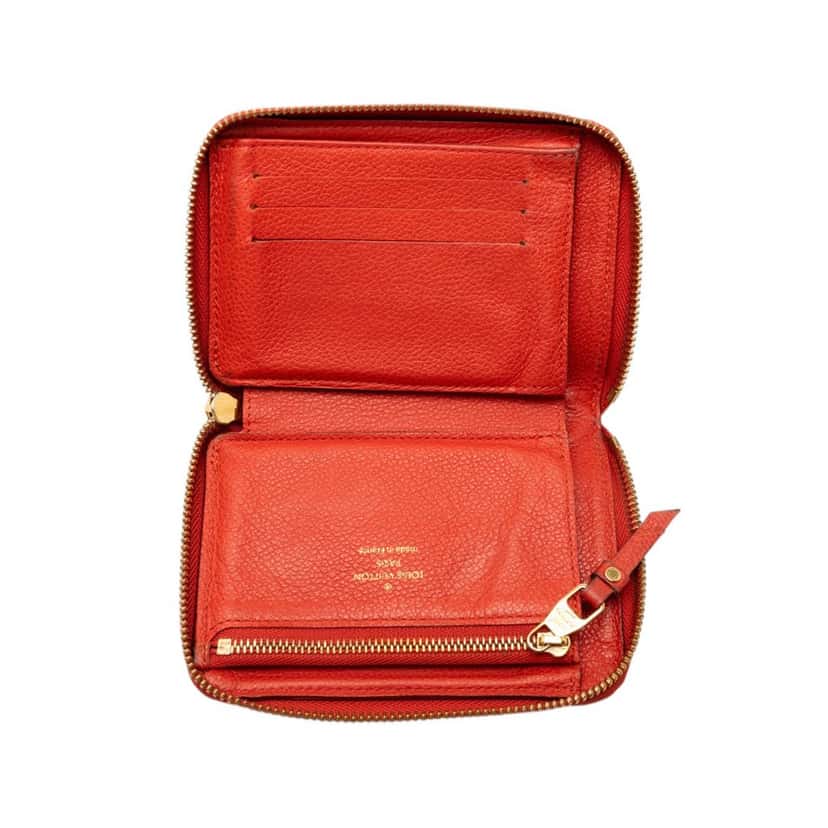 Louis Vuitton Monogram Empreinte Secret Compact Wallet Red Leather Very good condition - Model View
