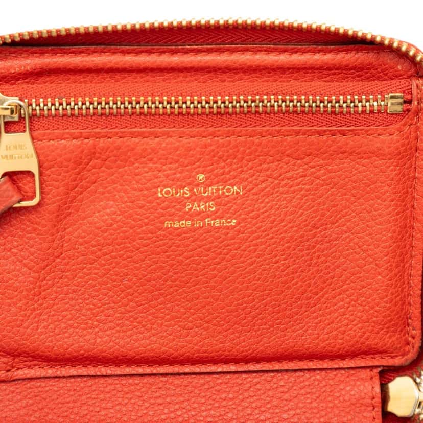 Louis Vuitton Monogram Empreinte Secret Compact Wallet Red Leather Very good condition - Box View