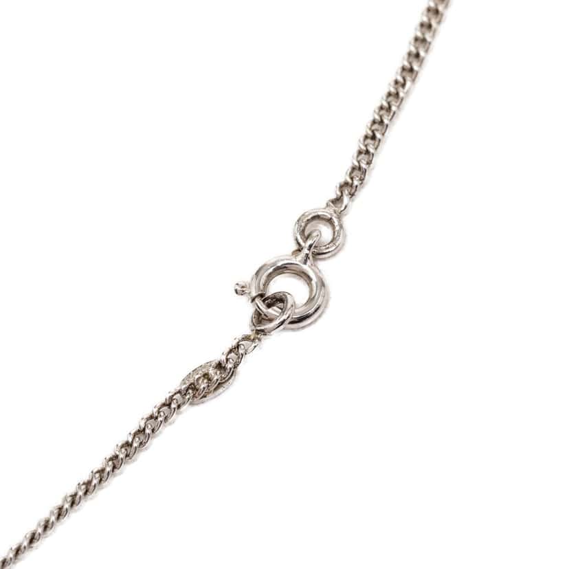 Chanel CC Brass Enamel Pendant Necklace Silver Metal Very good condition - Inside View