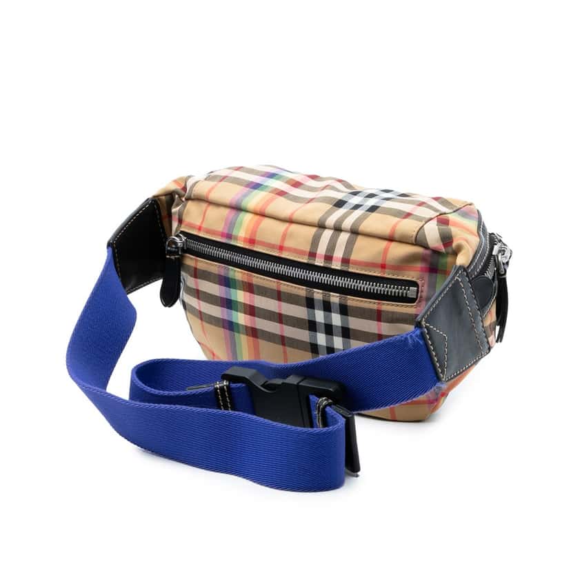 Burberry House Check Canvas Rainbow Sonny Belt Bag Beige Very good condition - Back View