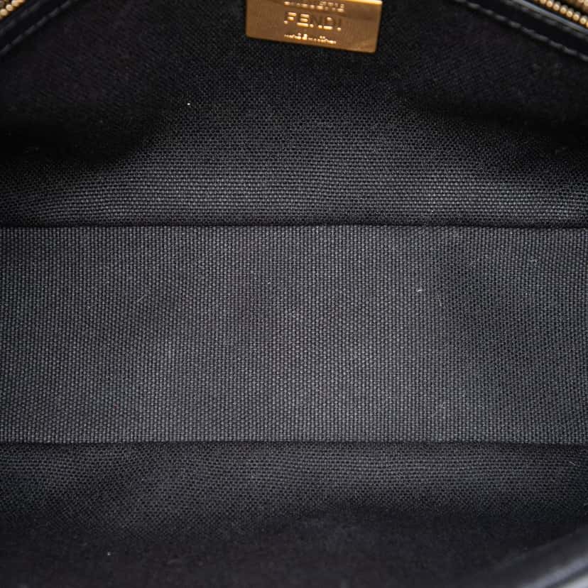 Fendi Zucca Embroidered Canvas Baguette Satchel Black Very good condition - Model View