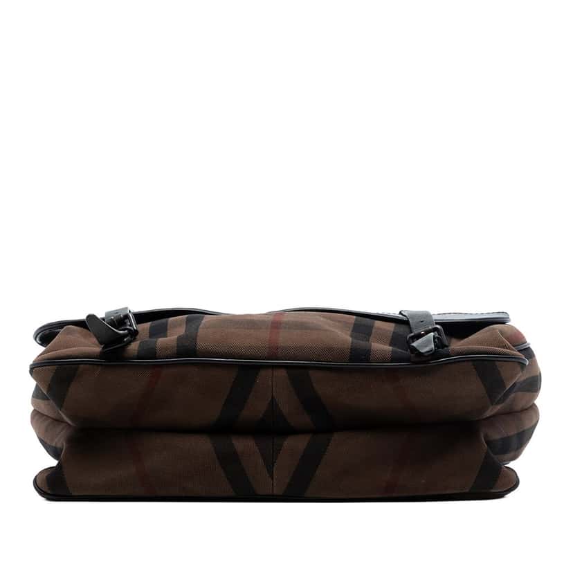 Burberry House Check Canvas Flap Crossbody Brown Very good condition - Inside View