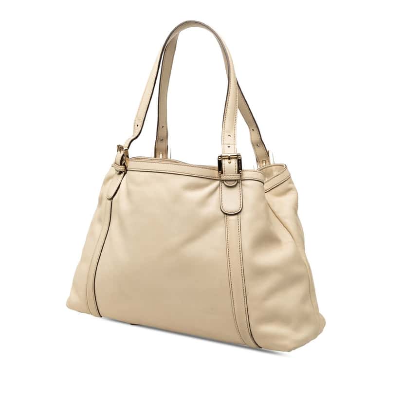Gucci Calfskin Dialux Britt Tote Brown Leather Very good condition - Back View