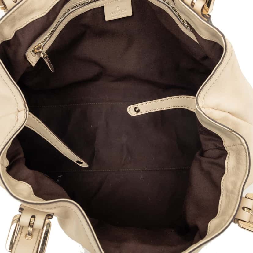 Gucci Calfskin Dialux Britt Tote Brown Leather Very good condition - Model View