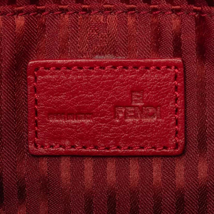 Fendi Leather Fendista Pochette Crossbody Red Leather Very good condition - Box View