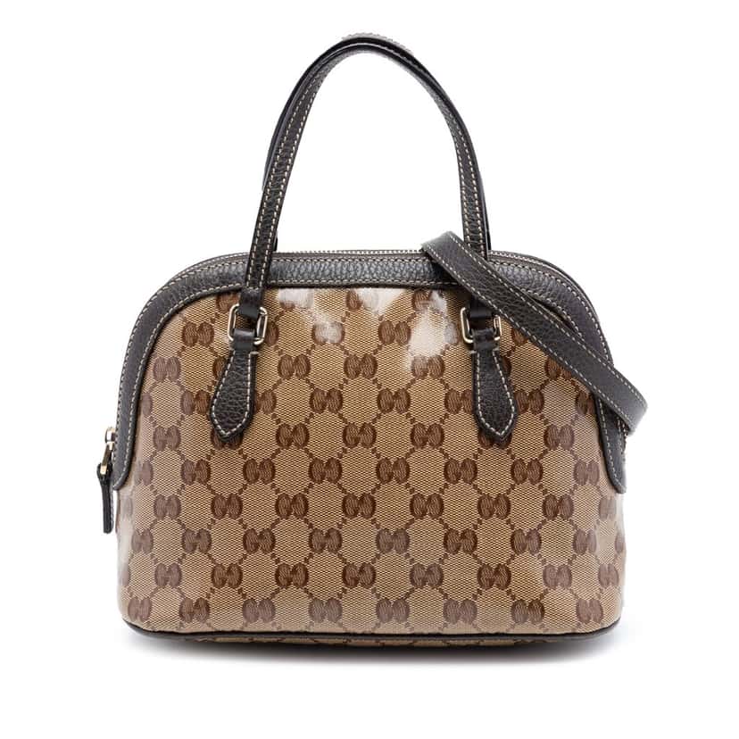 Gucci Mini GG Crystal Dome Satchel Beige Very good condition - Front View