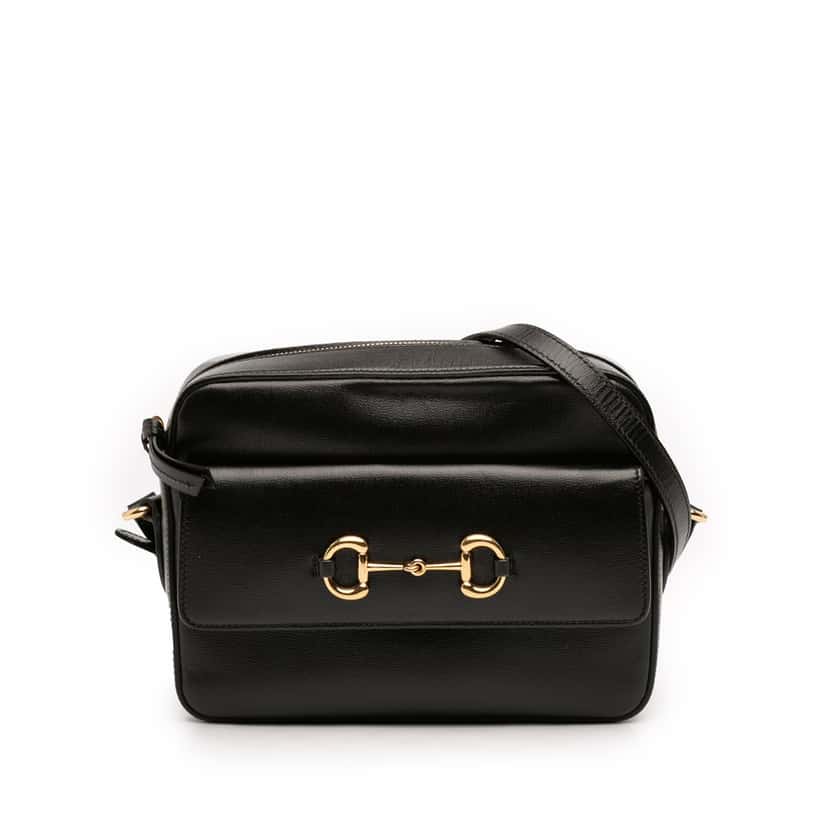 Gucci Small Leather Horsebit 1955 Camera Bag Black Leather Very good condition - Front View