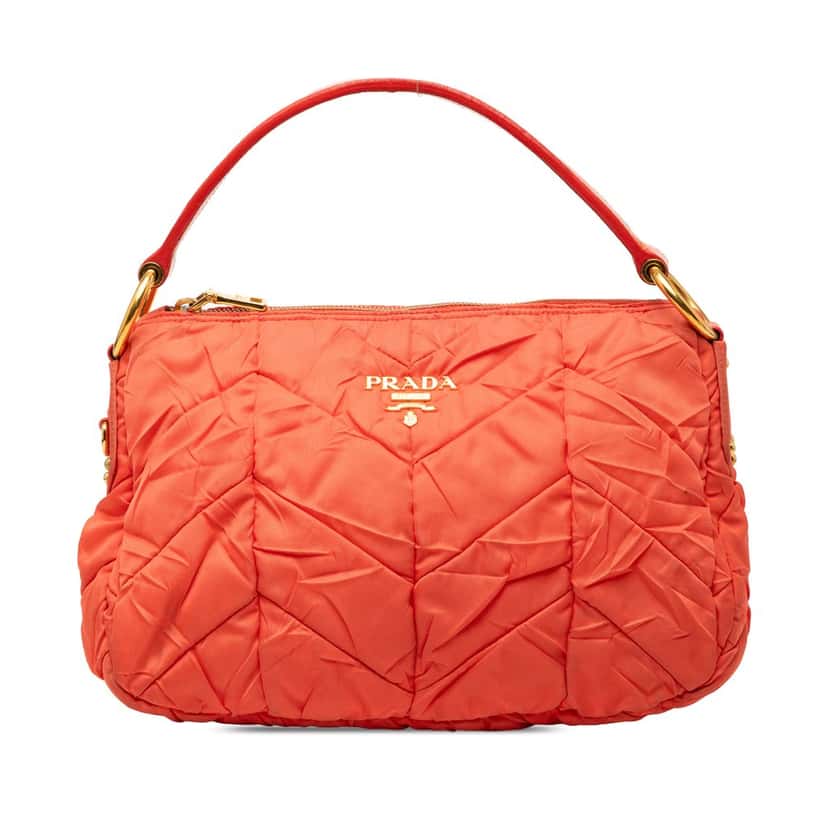 Prada Quilted Tessuto Hobo Orange Very good condition - Front View