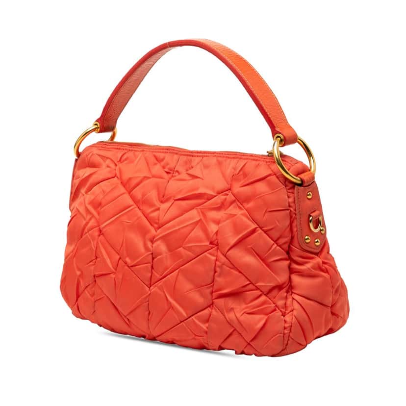 Prada Quilted Tessuto Hobo Orange Very good condition - Back View