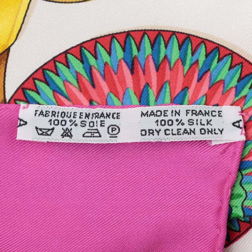 Hermès Les Rubans du Cheval Silk Scarf 90 Pink Very good condition - Box View