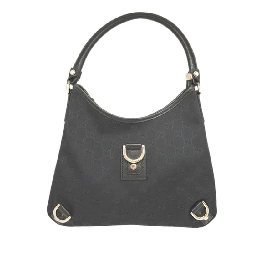 Gucci GG Canvas Abbey D Ring Shoulder Bag Black Very good condition - Front View