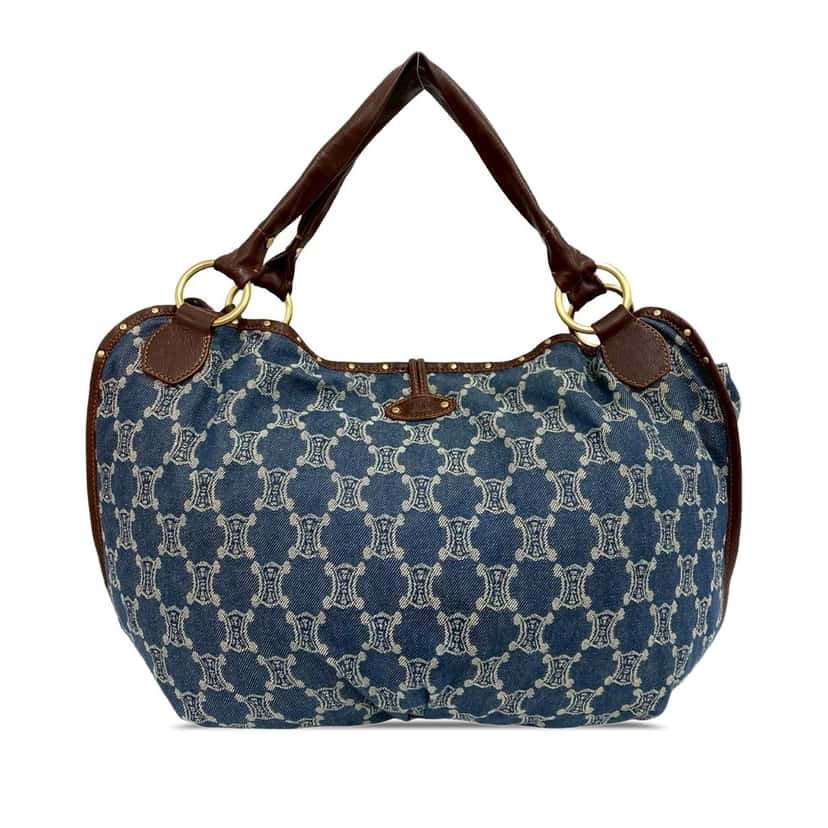 Celine Macadam Denim Bittersweet Hobo Blue Very good condition - Front View