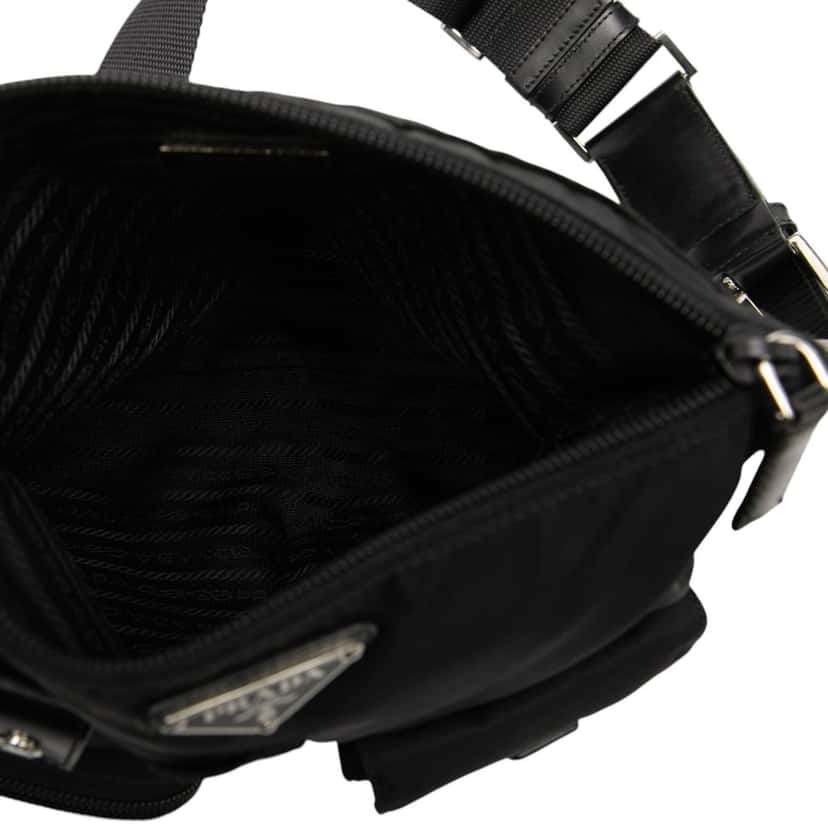 Prada Tessuto Multi Pocket Belt Bag Black Very good condition - Model View