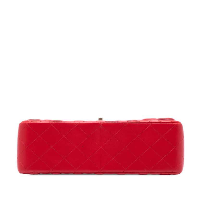 Chanel Jumbo Classic Lambskin Double Flap Red Leather Very good condition - Inside View