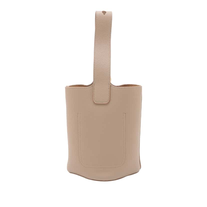 Loewe Mini Soft Grained Calfskin Pebble Bucket Bag Beige Leather Very good condition - Back View
