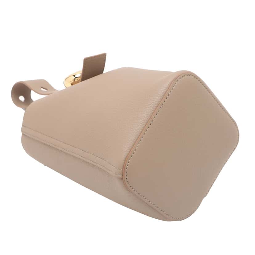 Loewe Mini Soft Grained Calfskin Pebble Bucket Bag Beige Leather Very good condition - Model View