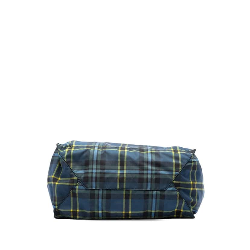 Prada Tessuto Stampato Plaid Tote Blue Very good condition - Inside View