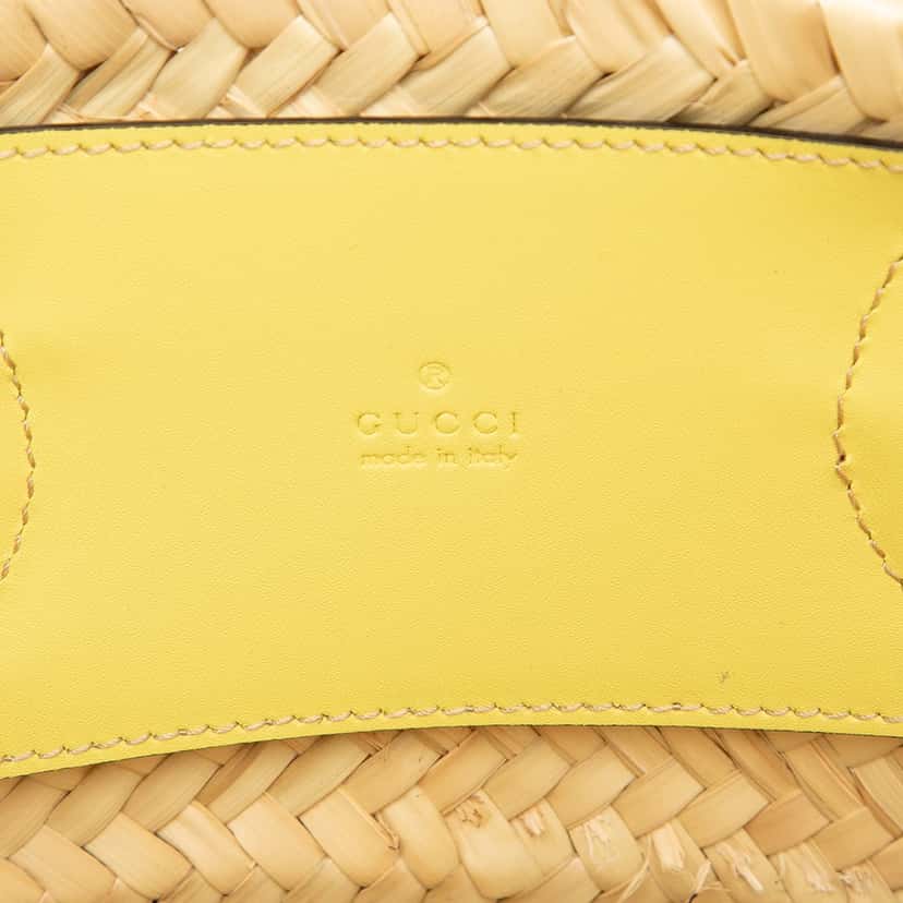 Gucci Straw Logo Tote Beige Very good condition - Box View