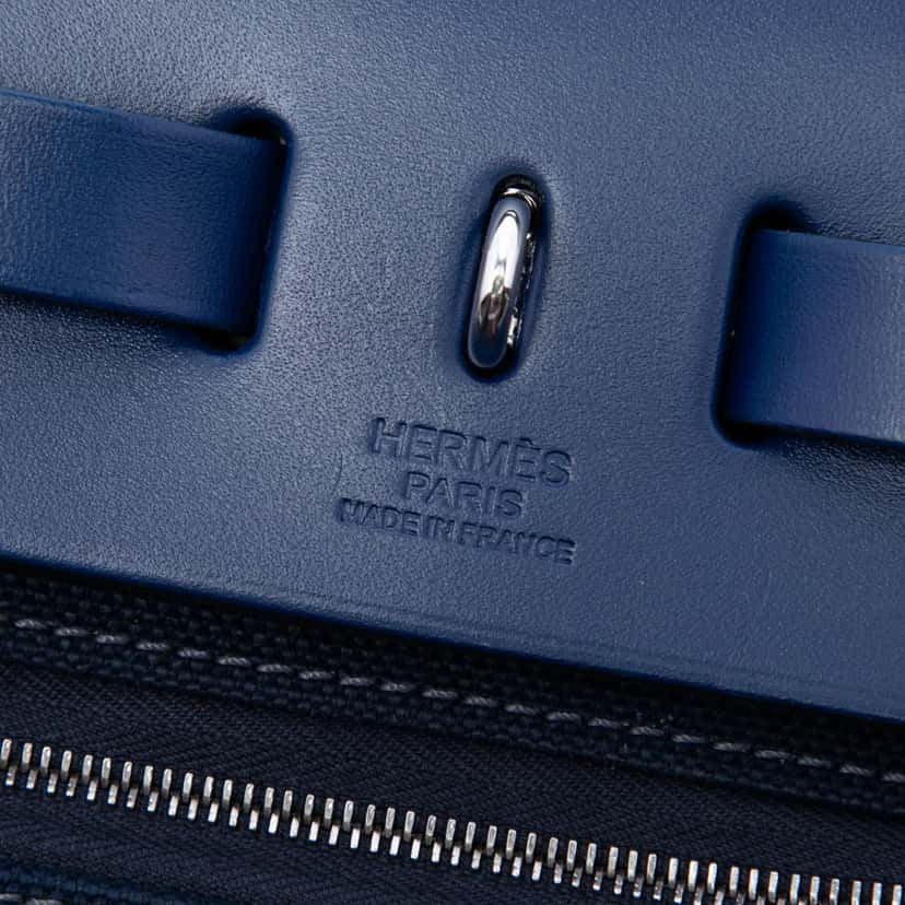 Hermès Toile Criss Viking Vache Hunter Herbag Zip 31 Blue Very good condition - Box View