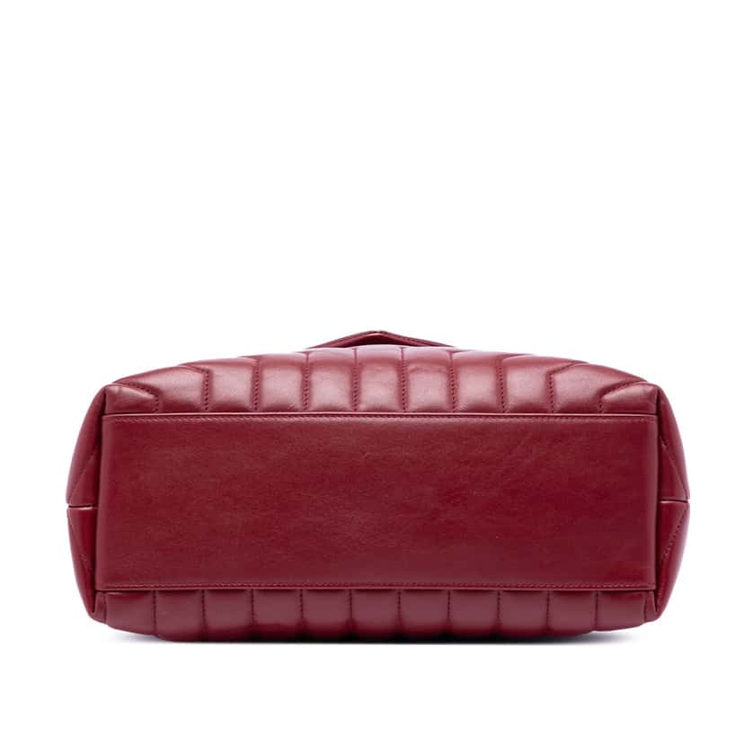 Saint Laurent Medium Matelasse Calfskin Monogram LouLou Shoulder Bag Red Leather Very good condition - Inside View