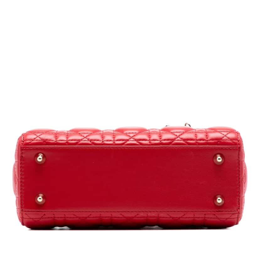 Dior Small Lambskin Cannage My ABCDior Lady Dior Red Leather Very good condition - Inside View