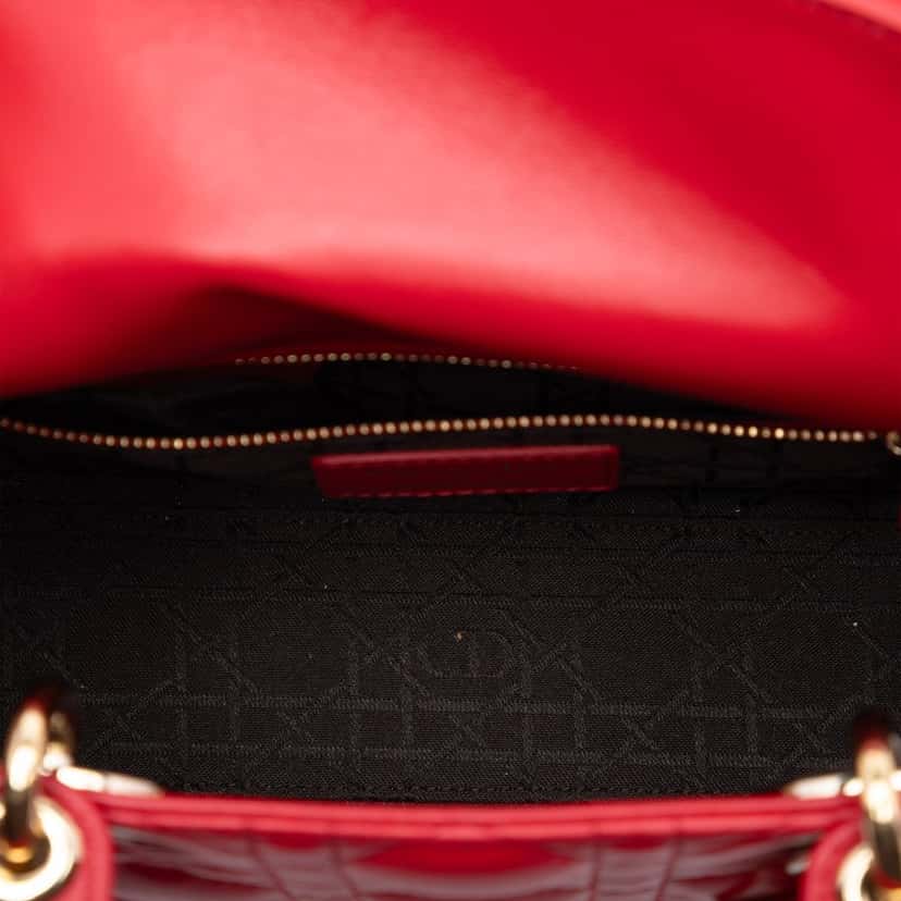 Dior Small Lambskin Cannage My ABCDior Lady Dior Red Leather Very good condition - Model View