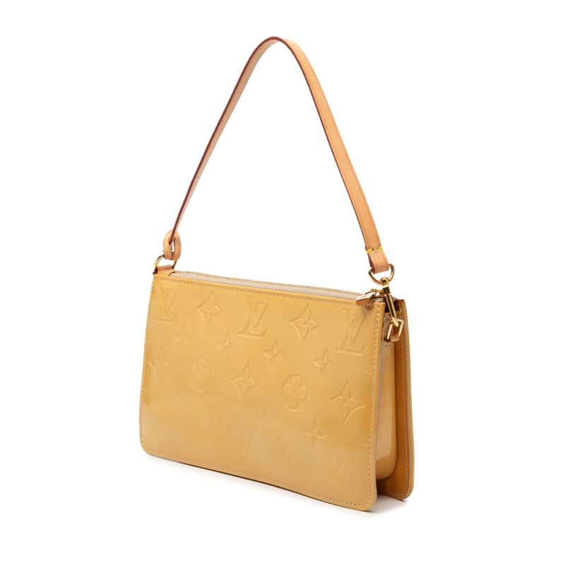 Louis Vuitton Monogram Vernis Pochette Lexington Yellow Leather Very good condition - Back View
