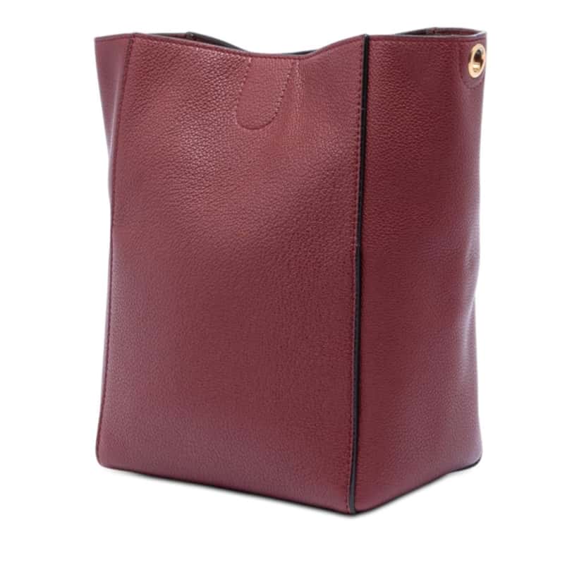 Celine Small Leather Seau Sangle Bucket Bag Red Leather Very good condition - Back View