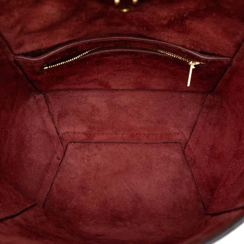 Celine Small Leather Seau Sangle Bucket Bag Red Leather Very good condition - Model View