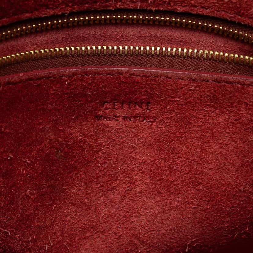 Celine Small Leather Seau Sangle Bucket Bag Red Leather Very good condition - Box View