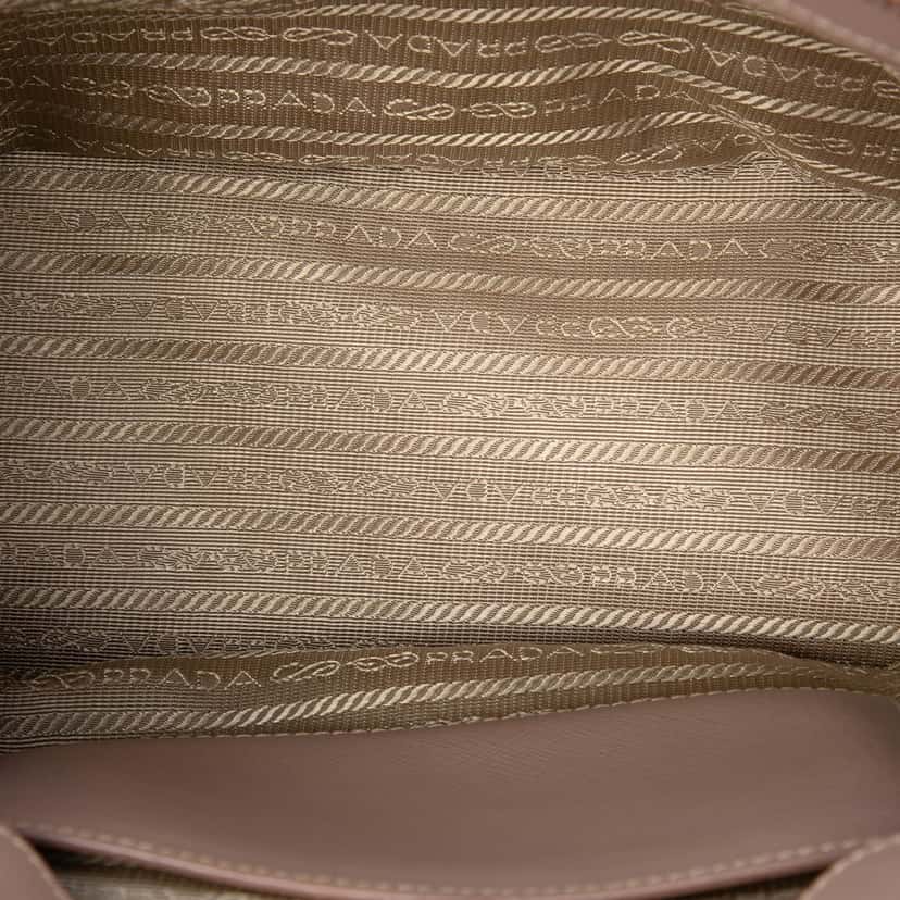 Prada Small Saffiano Lux Galleria Double Zip Satchel Pink Leather Very good condition - Model View