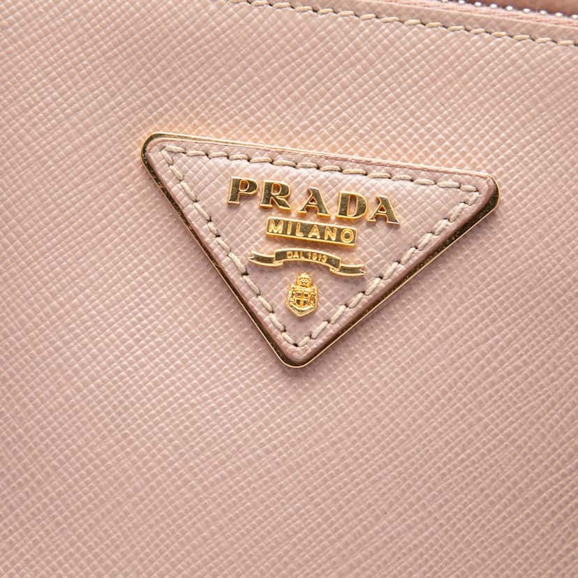 Prada Small Saffiano Lux Galleria Double Zip Satchel Pink Leather Very good condition - Box View