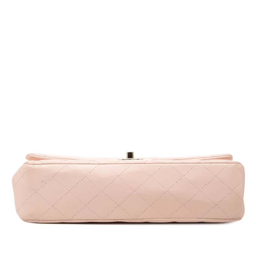 Chanel Medium Classic Lambskin Double Flap Pink Leather Very good condition - Inside View