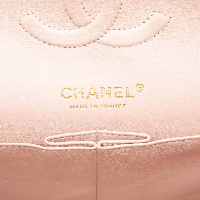 Chanel Medium Classic Lambskin Double Flap Pink Leather Very good condition - Box View