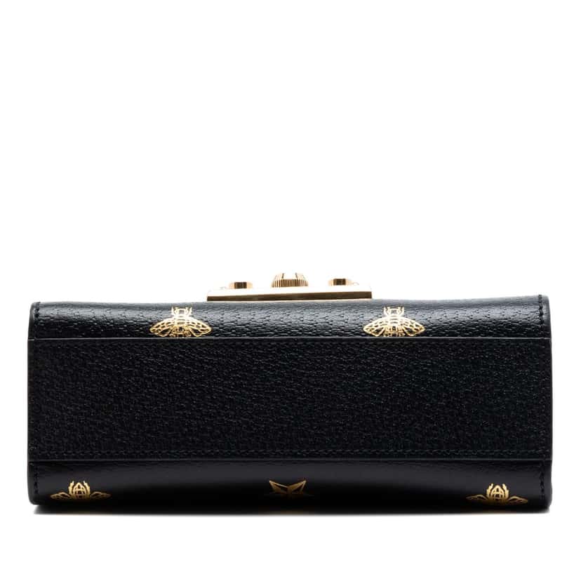 Gucci Small Calfskin Bee Star Padlock Crossbody Black Leather Very good condition - Inside View