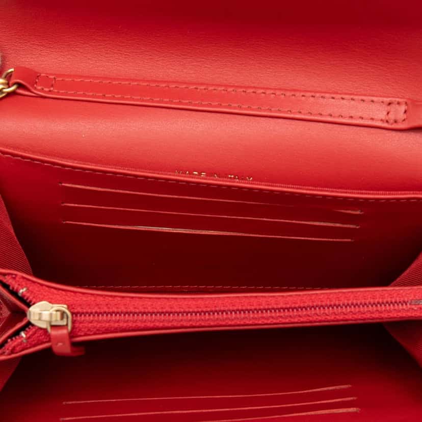 Chanel Quilted Aged Calfskin Reissue 2.55 Clutch with Chain Red Leather Very good condition - Model View