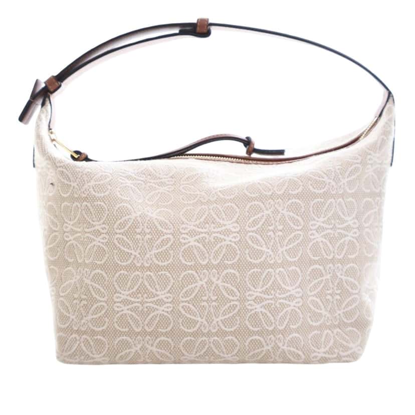 LOEWE Medium Anagram Canvas Cubi Bag Brown Very good condition - Front View