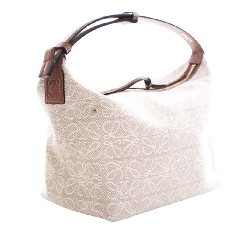 LOEWE Medium Anagram Canvas Cubi Bag Brown Very good condition - Inside View