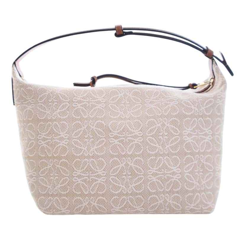 LOEWE Medium Anagram Canvas Cubi Bag Brown Very good condition - Model View