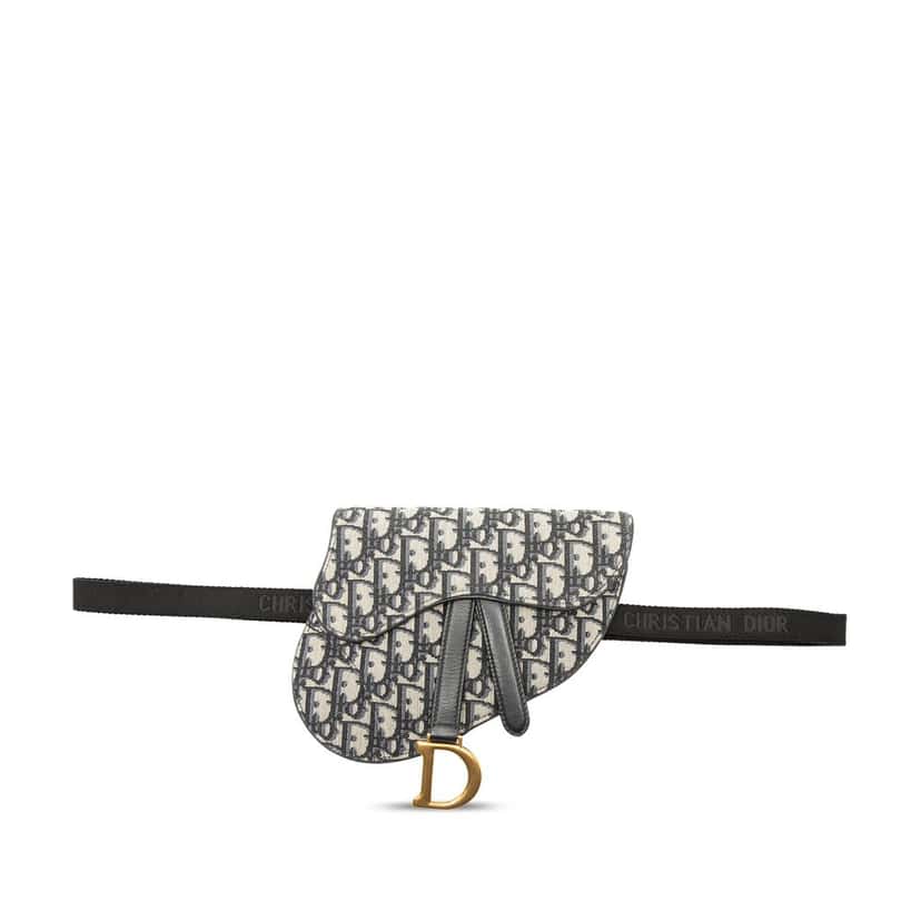 Dior Oblique Canvas Saddle Belt Bag Blue Very good condition - Front View