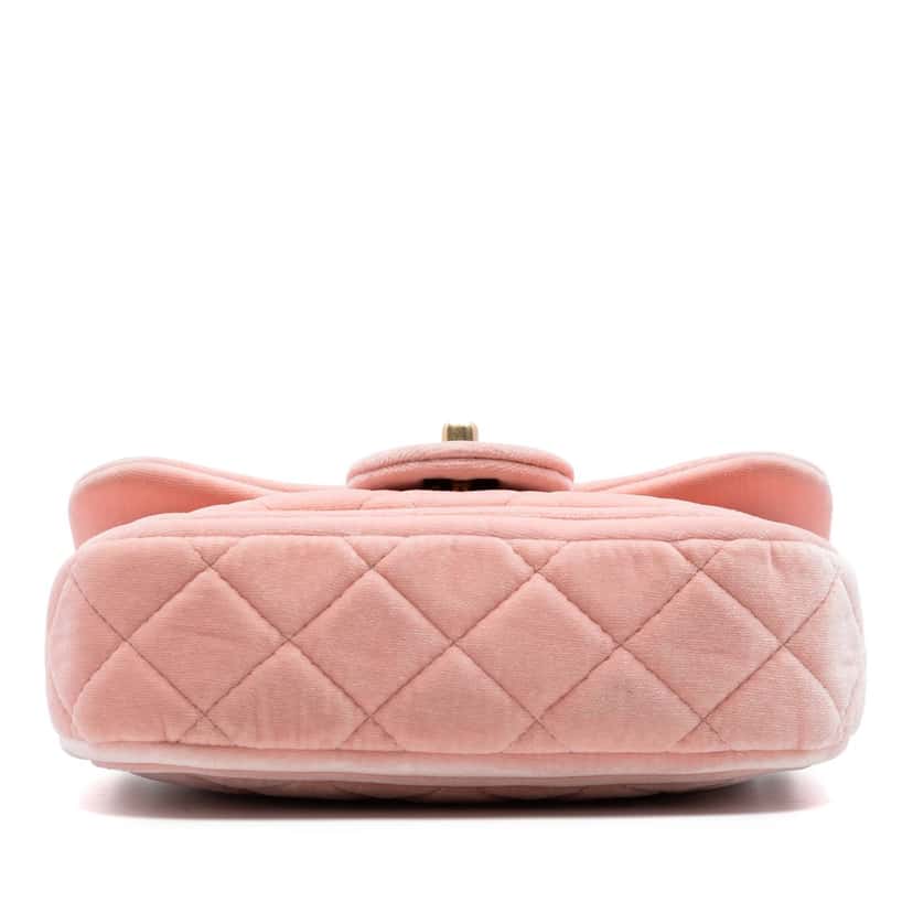 Chanel Mini Quilted Velvet Double Frame Flap Pink Very good condition - Inside View