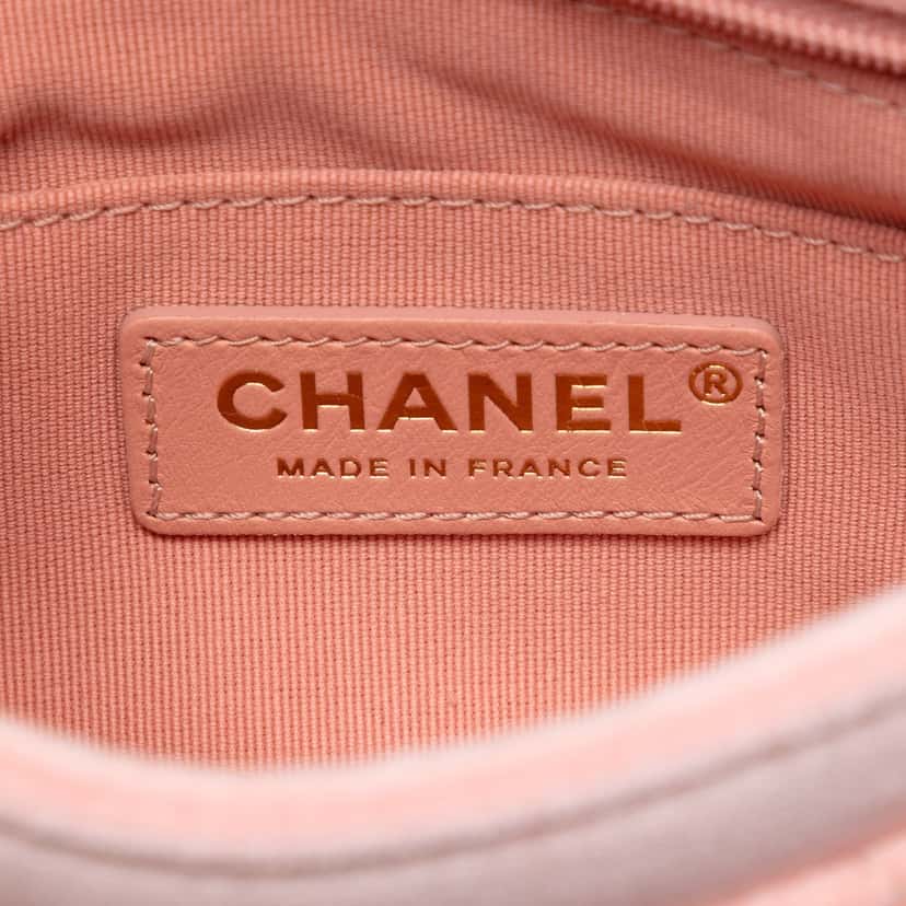 Chanel Mini Quilted Velvet Double Frame Flap Pink Very good condition - Box View