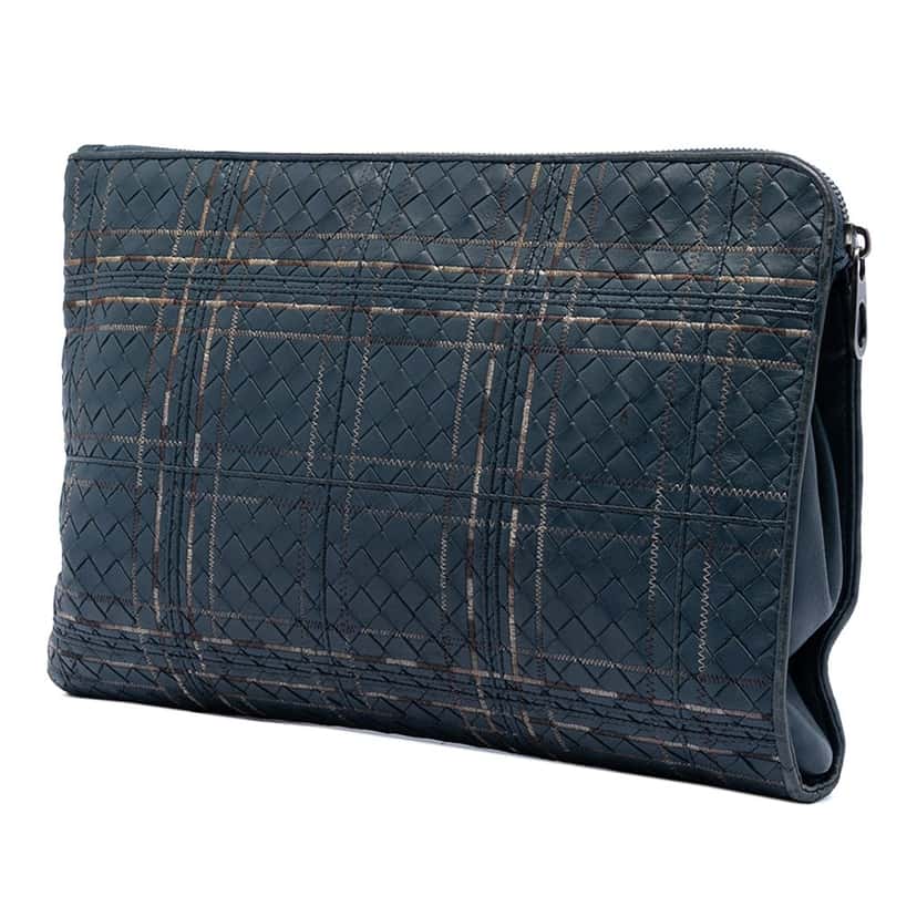 Bottega Veneta Nappa Intrecciato Metropolis Document Case Blue Leather Very good condition - Back View