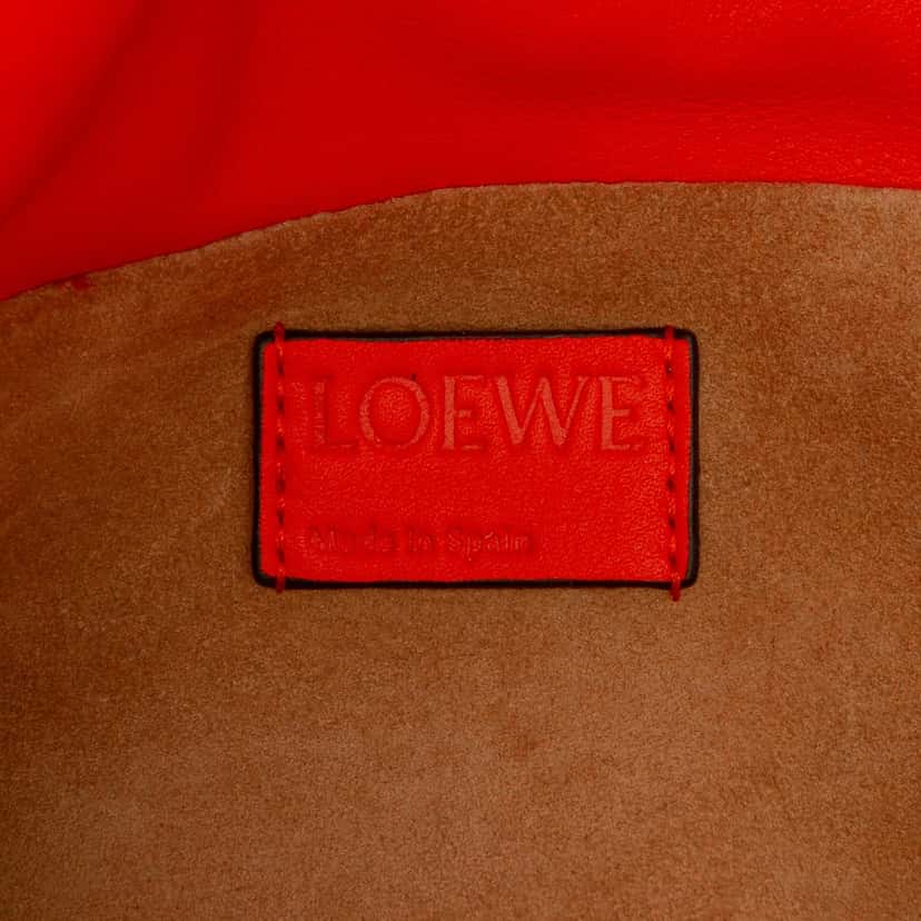 Loewe Mini Nappa Flamenco Knot Clutch with Chain Orange Leather Very good condition - Box View